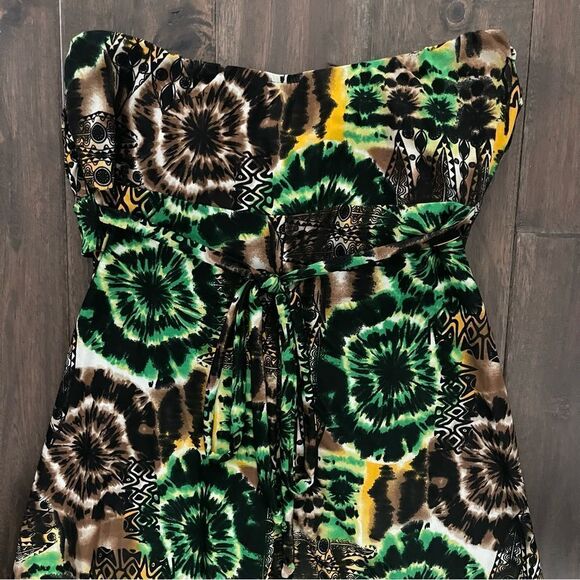 Carrie Allen Strapless Colorful Patterned Maxi Dress M - Picture 5 of 8